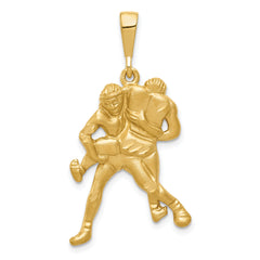 14K Satin and Diamond-cut Wrestlers Charm