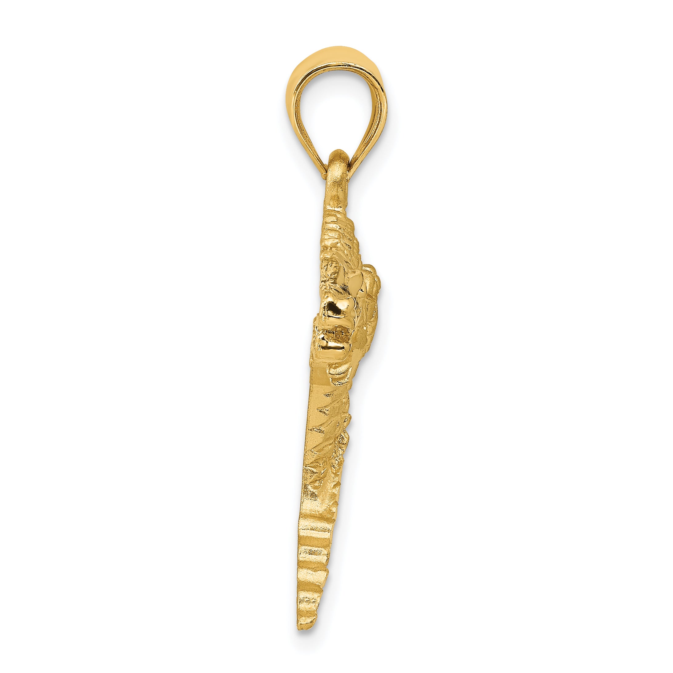 14K Gold Alligator Pendant for Men Solid Casted Design