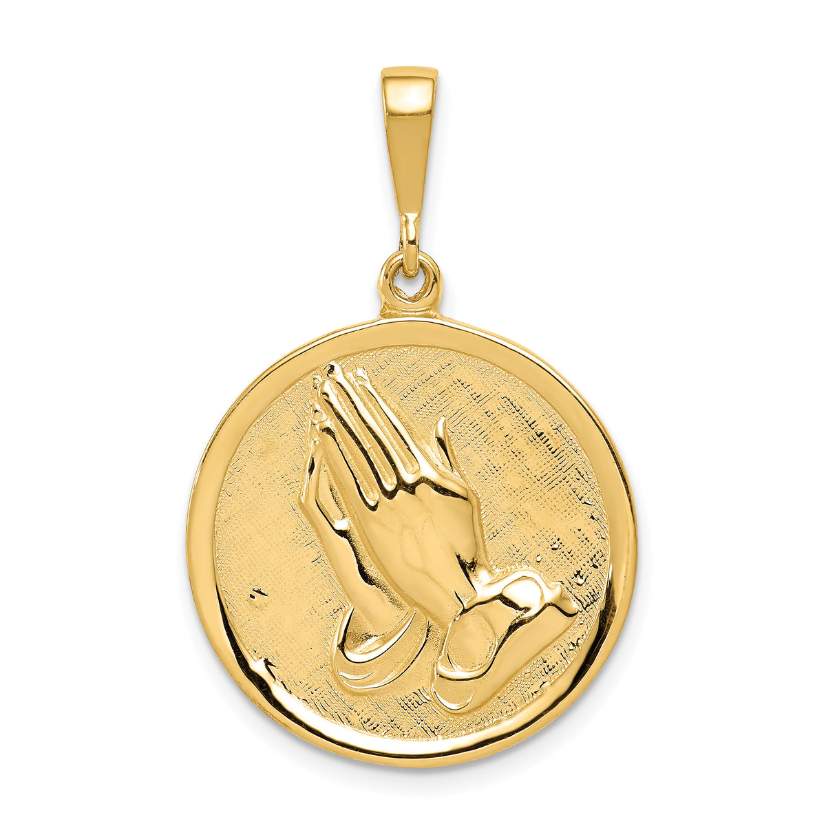 14K Praying Hands and Serenity Prayer Pendant