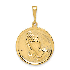 14K Praying Hands and Serenity Prayer Pendant