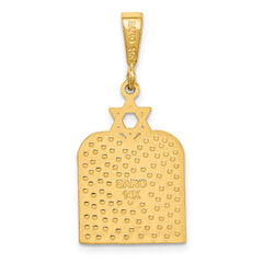 14K Gold Commandments Pendant with Star of David Elegant Symbol of Faith