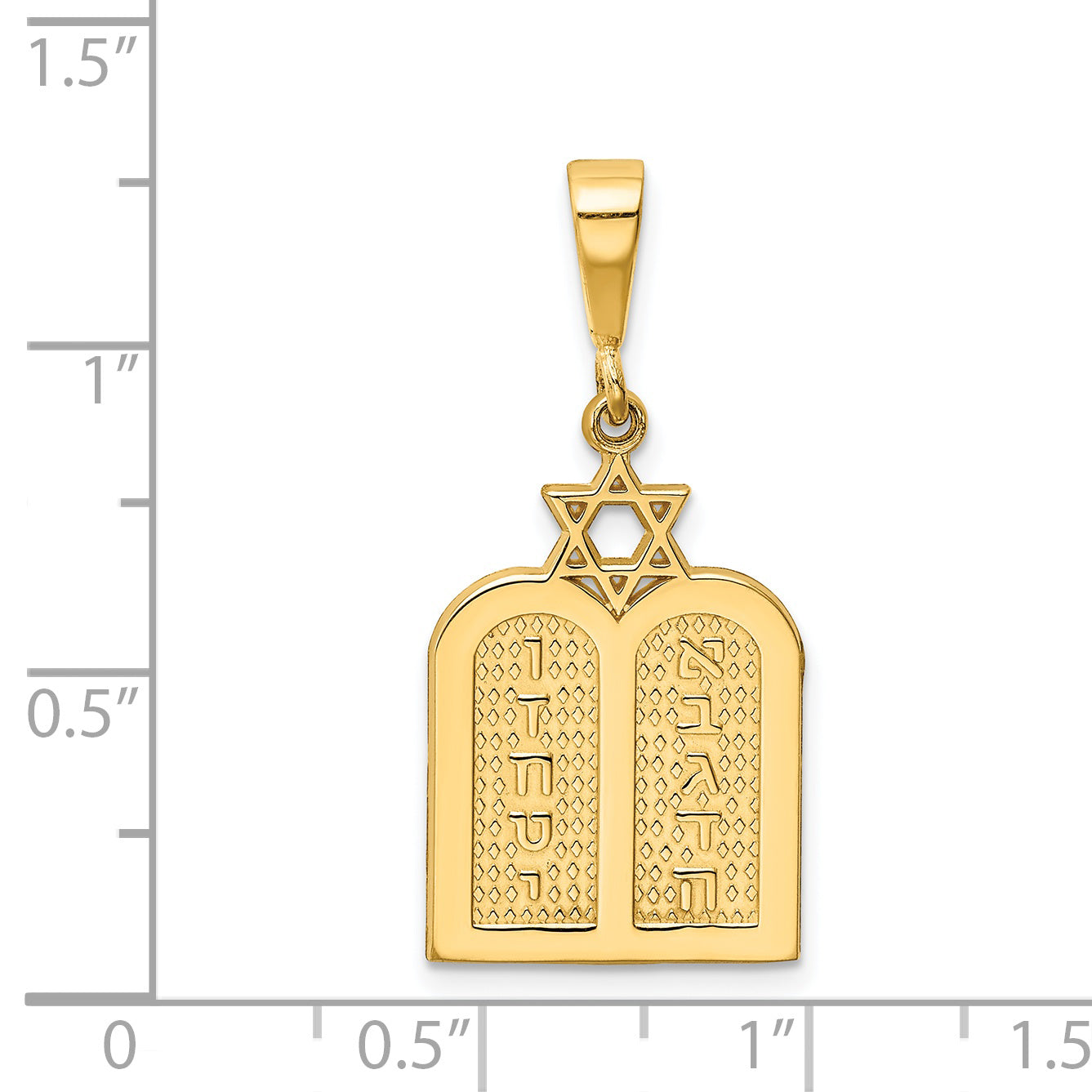 14K Gold Commandments Pendant with Star of David Elegant Symbol of Faith