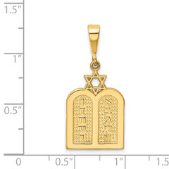 14K Gold Commandments Pendant with Star of David Elegant Symbol of Faith