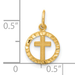 14K Gold Cross Circle Pendant Timeless Faith Symbol with Elegant Design