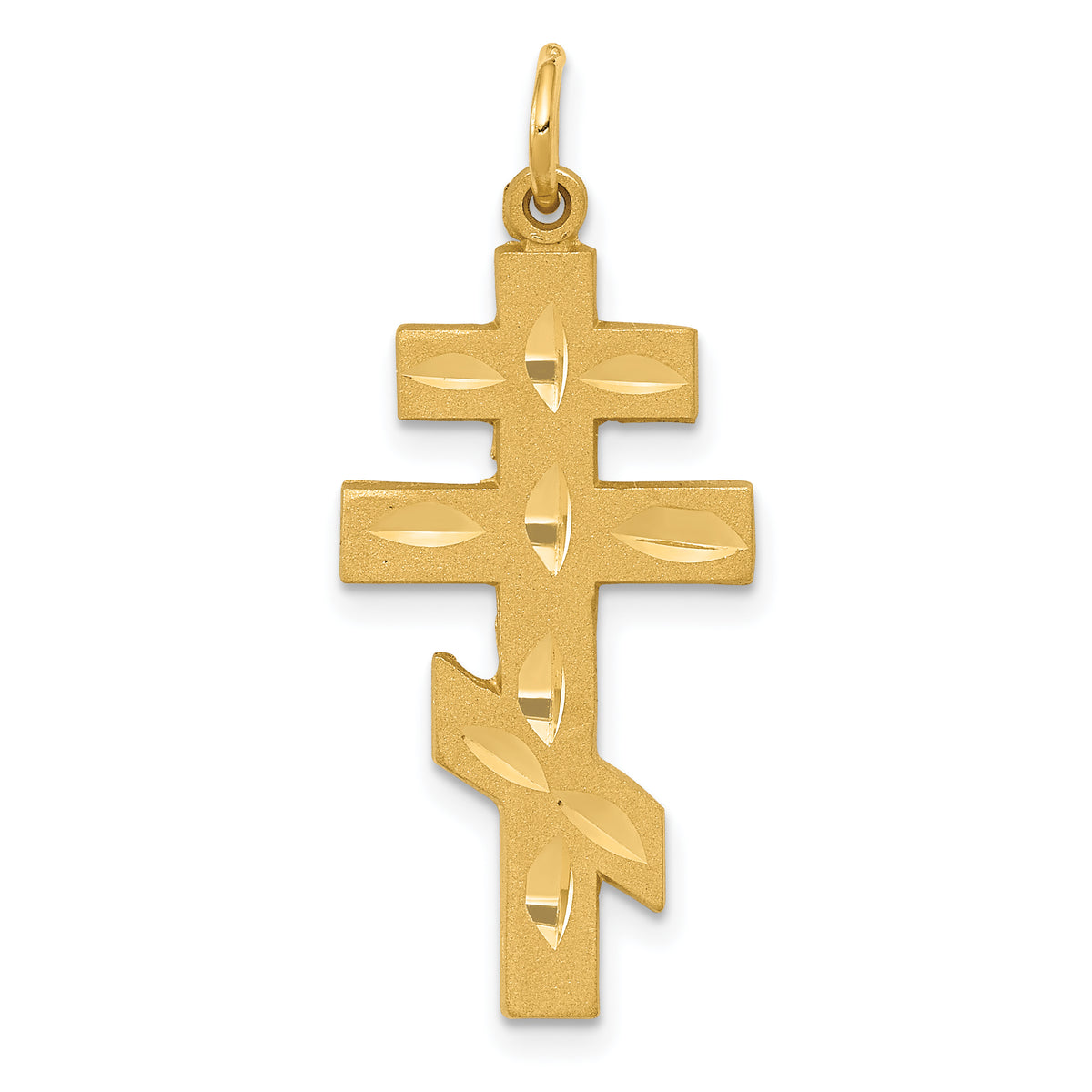 14k Eastern Orthodox Cross Pendant