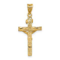 14K Gold INRI Crucifix Charm with Polished Finish Timeless Elegance by Sophia Jewelers