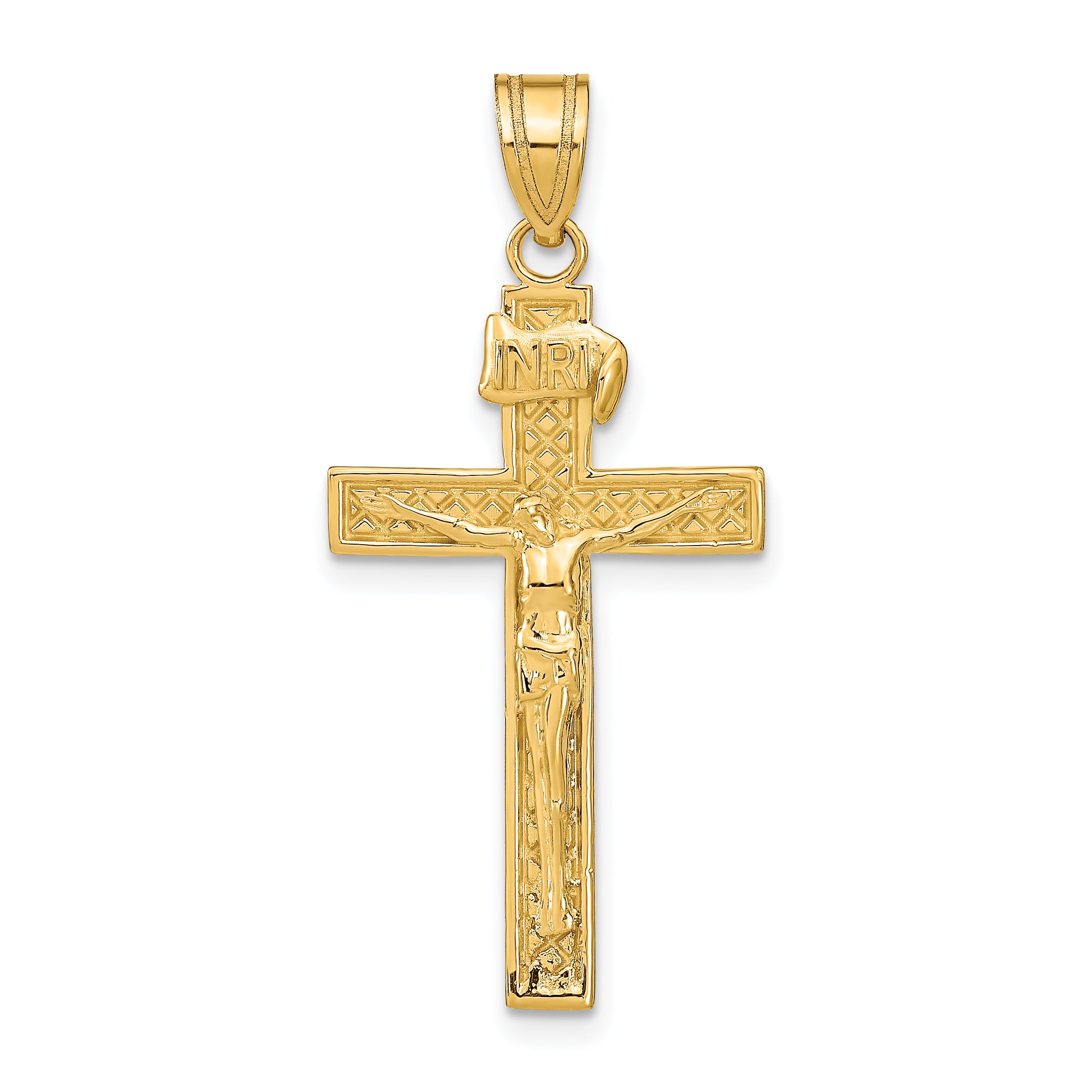 14k INRI Crucifix Pendant