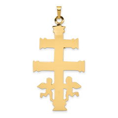 14k Two-tone Cara Vaca Crucifix Pendant