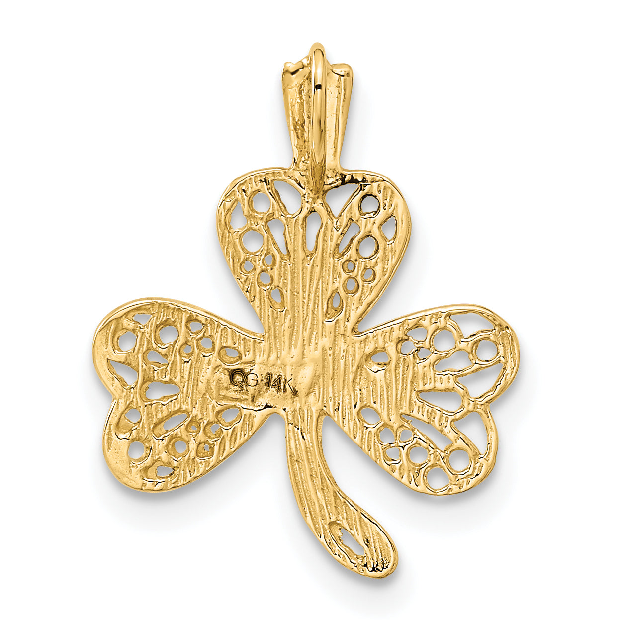 14k Filigree Shamrock Charm