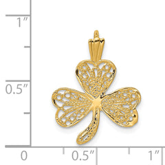 14k Filigree Shamrock Charm