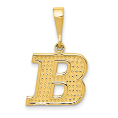 14k Textured Initial B Charm