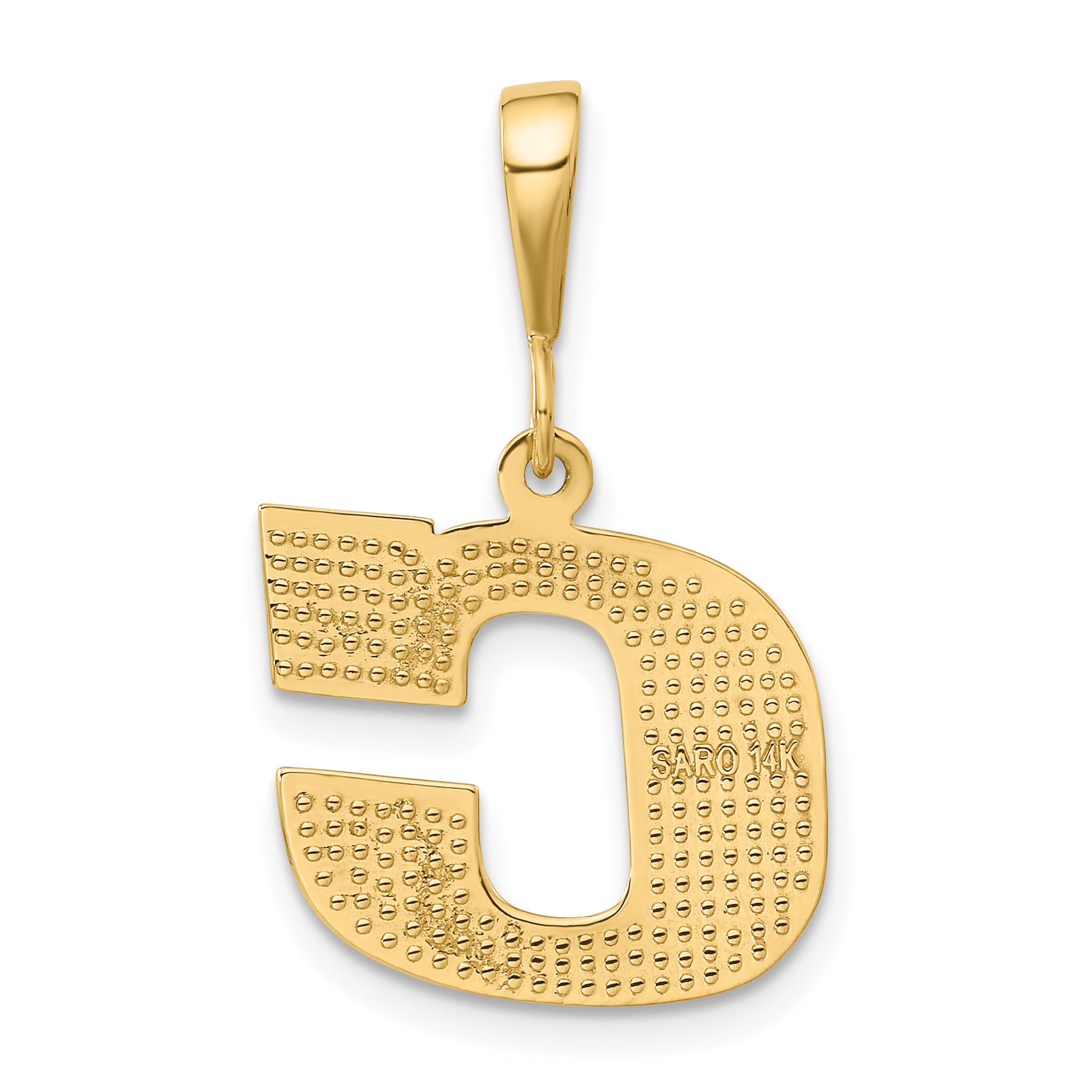 14k Textured Initial C Charm