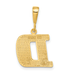 14k Textured Initial D Charm