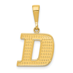 14k Textured Initial D Charm