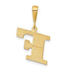 14k Textured Initial F Charm