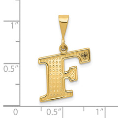 14k Textured Initial F Charm