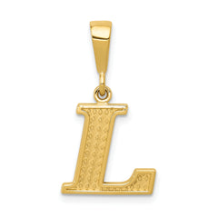 14k Textured Initial L Charm