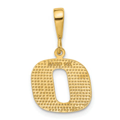 14k Textured Initial O Charm