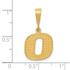 14k Textured Initial O Charm