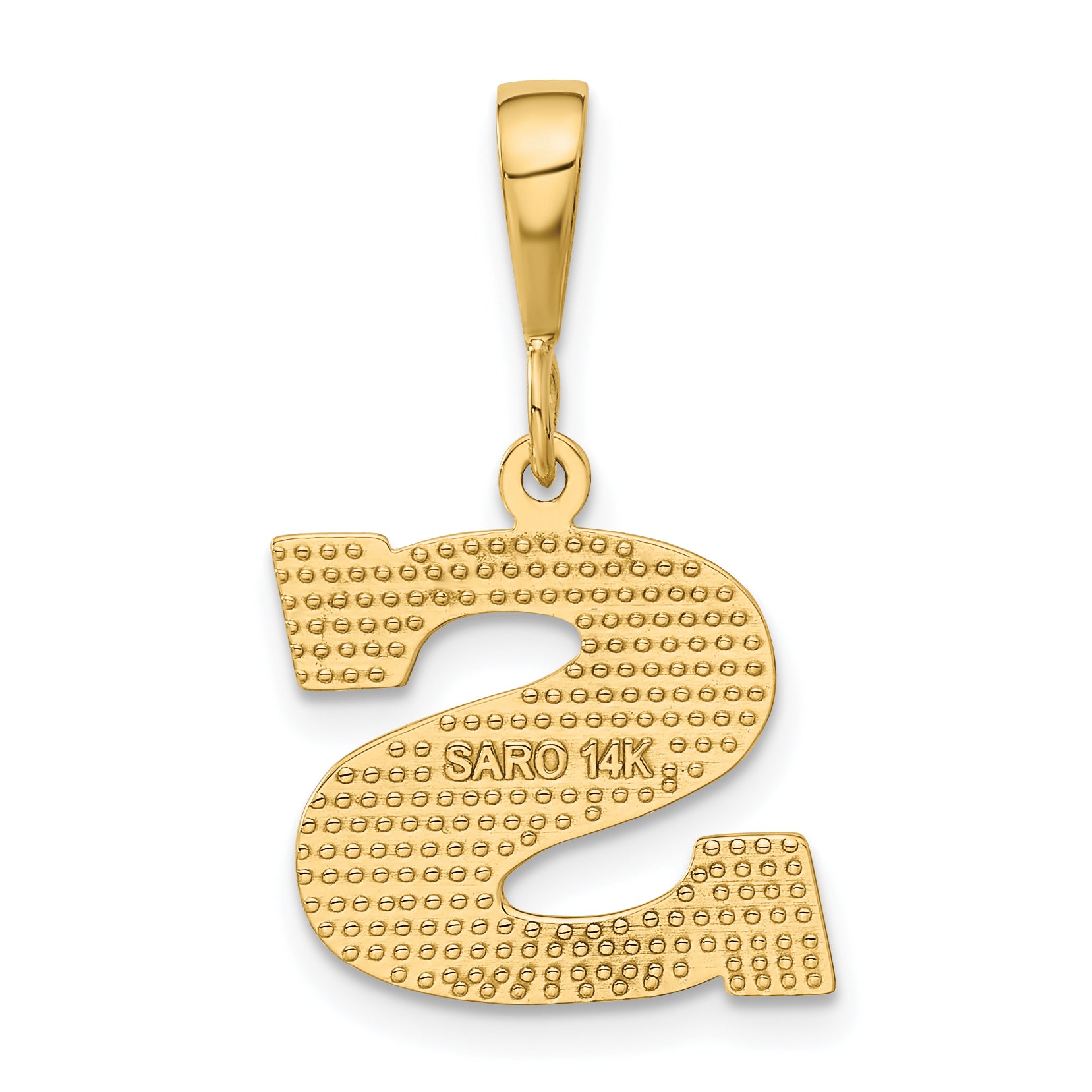 14k Textured Initial S Charm