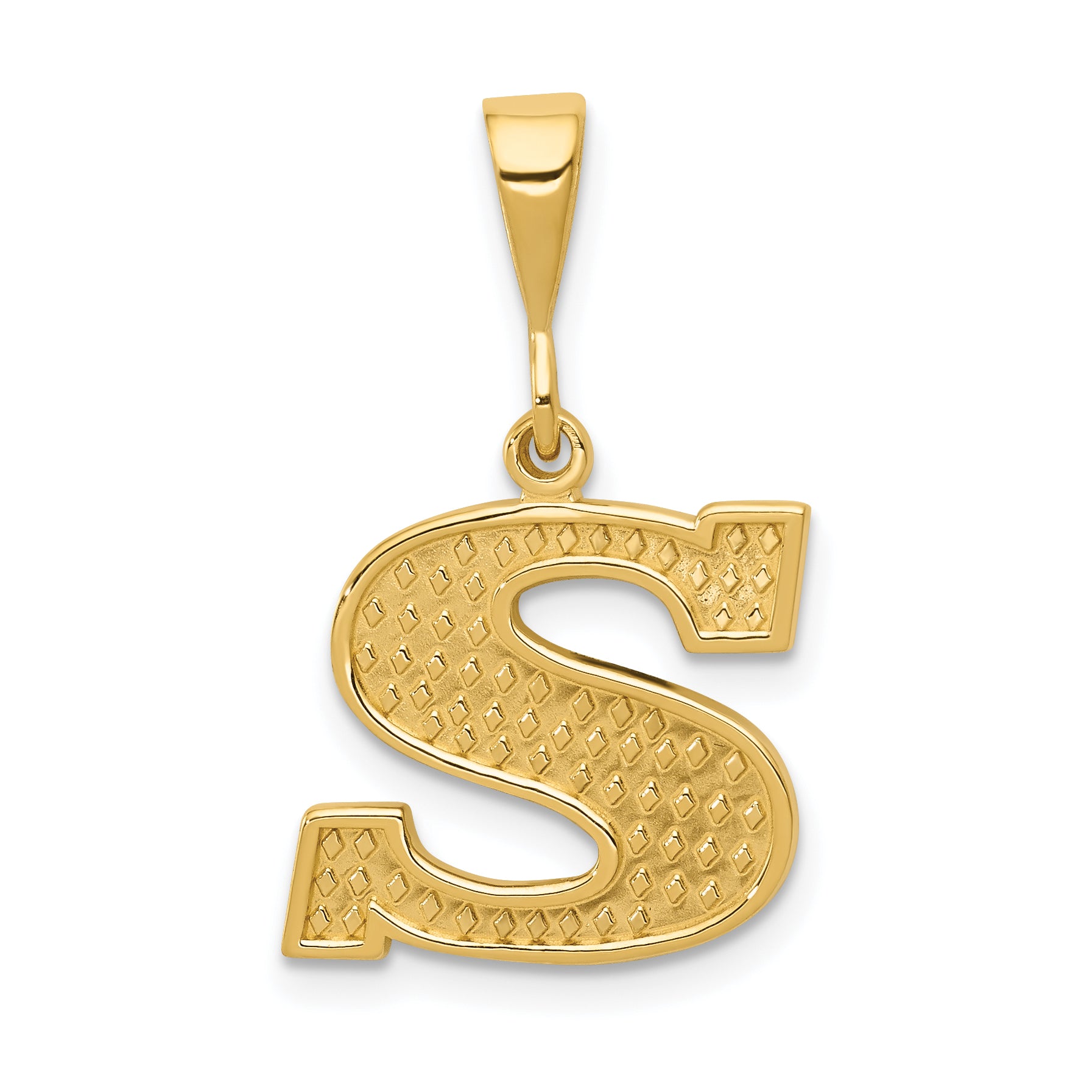 14k Textured Initial S Charm