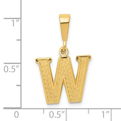 14k Textured Initial W Charm