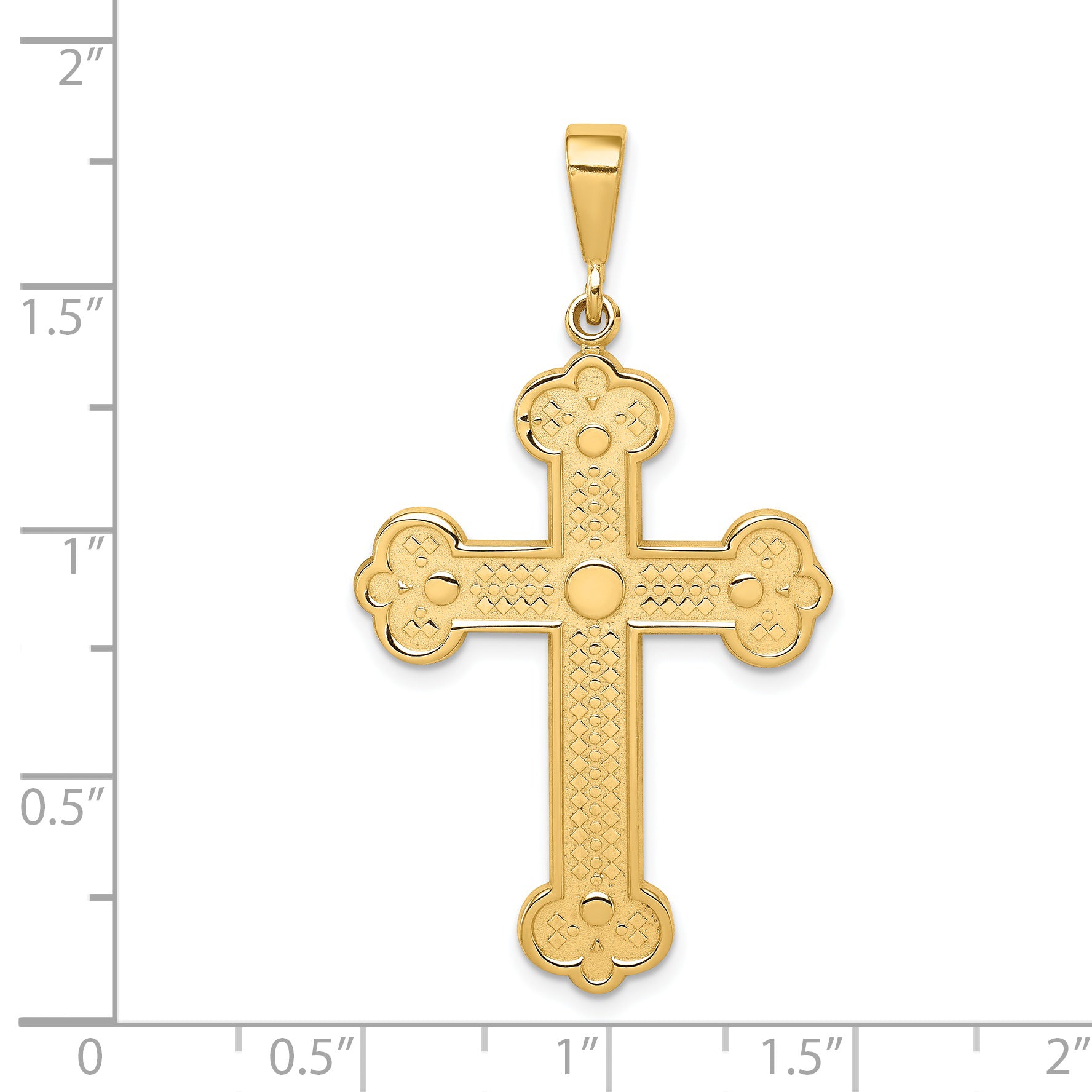 14k Budded Cross Pendant