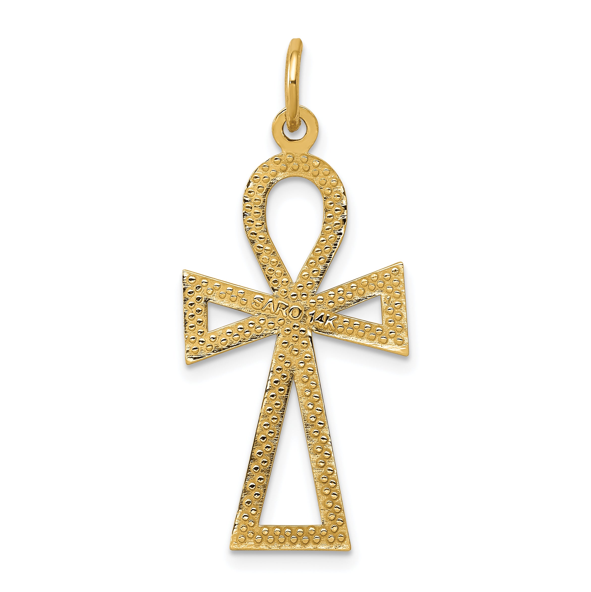 14k Ankh Cross Charm