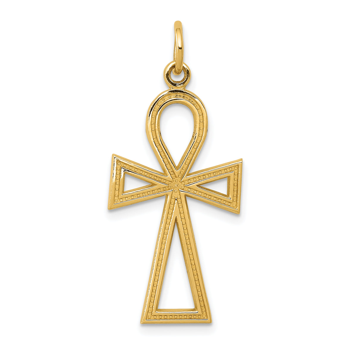 14k Ankh Cross Charm