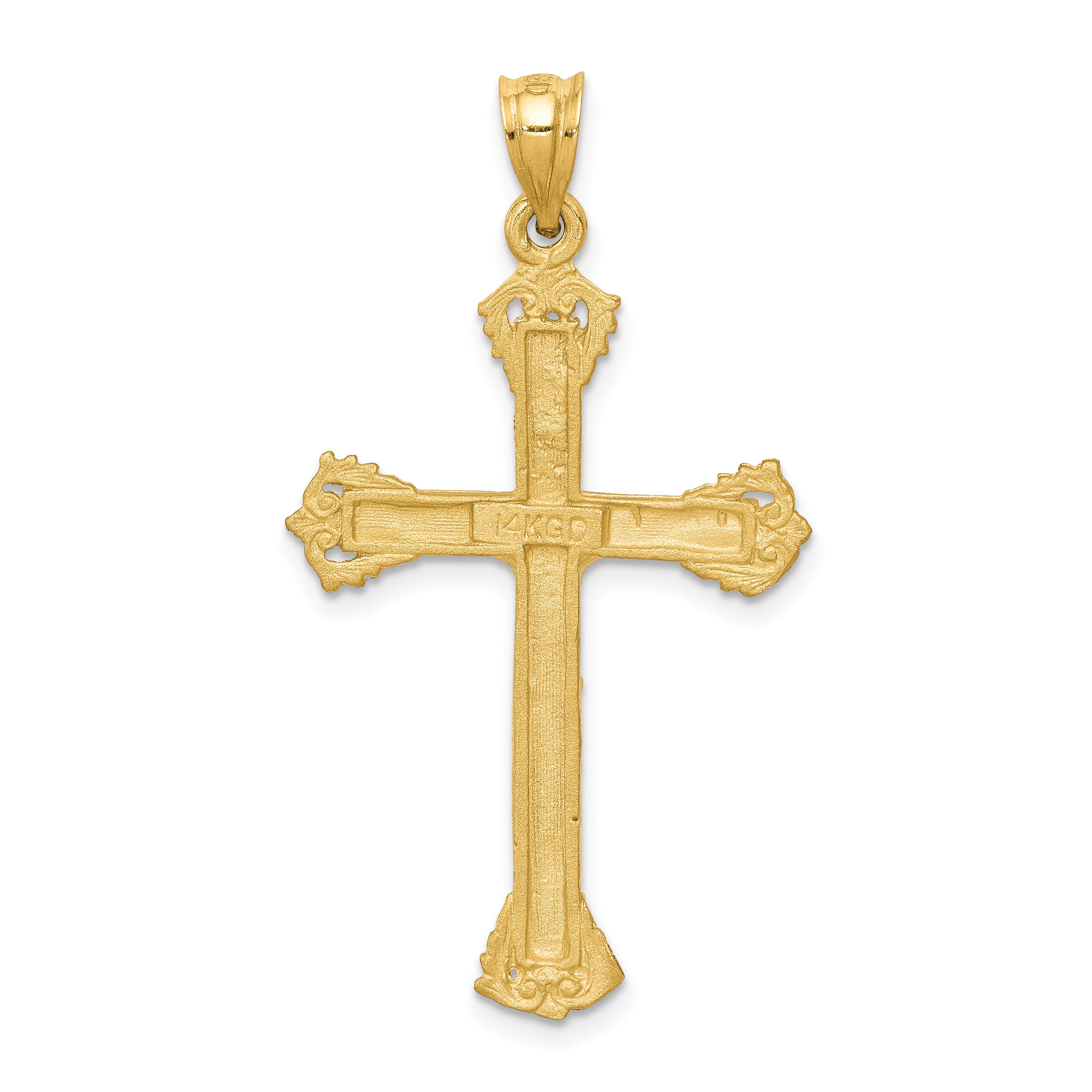 14K Gold Crucifix Pendant Solid Elegant Design by Sophia Jewelers