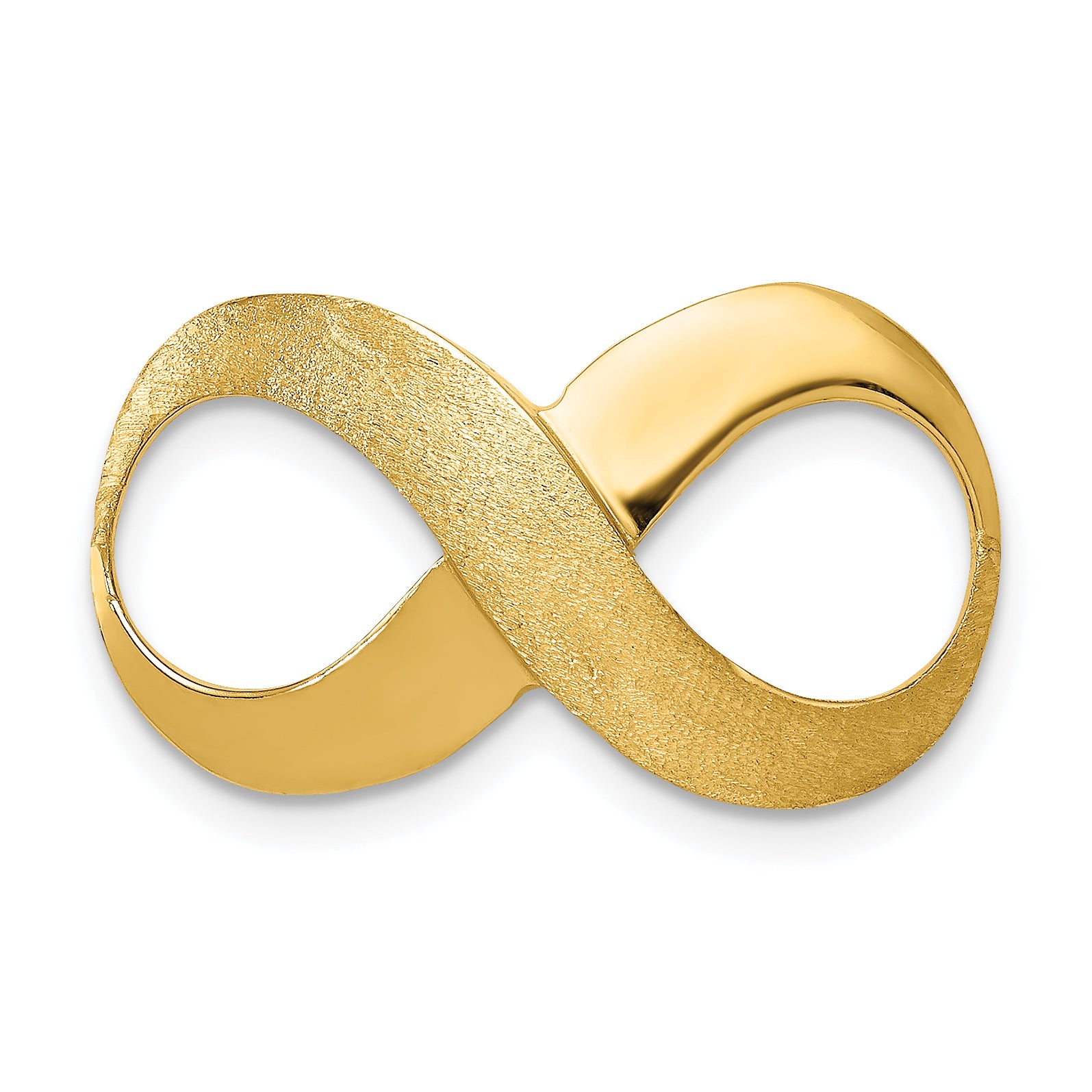 14k Infinity Figure Eight Polished and Textured Slide