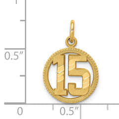 14k #15 Circle Pendant