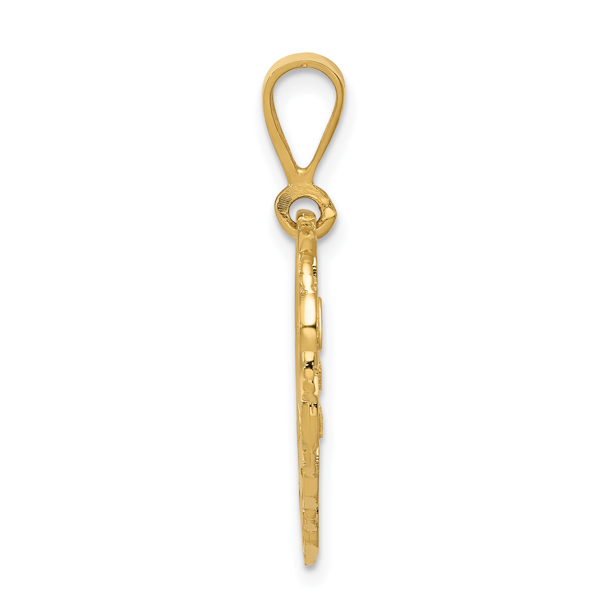 14K Gold Reversible 25th Anniversary Charm with Polished Finish