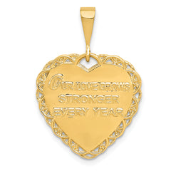 14K Gold Reversible 25th Anniversary Charm with Polished Finish