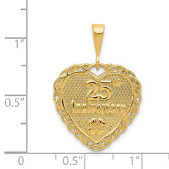 14K Gold Reversible 25th Anniversary Charm with Polished Finish