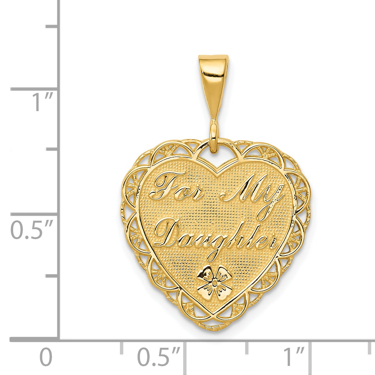 14k Reversible FOR MY DAUGHTER Heart Charm