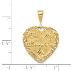 14k Reversible FOR MY DAUGHTER Heart Charm