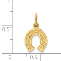 14K Gold Horseshoe Charm with Polished Textured Design