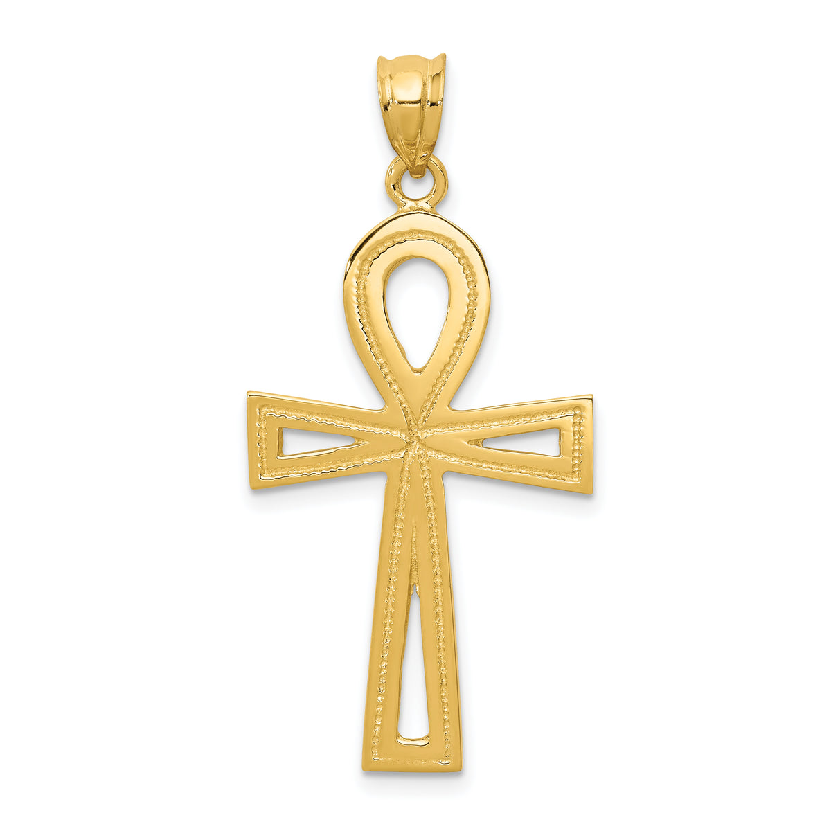 14k Ankh Cross Charm