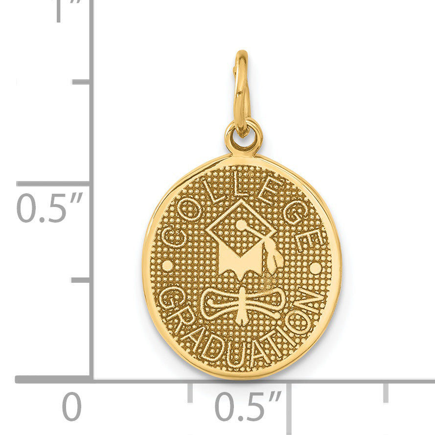 14K Gold College Graduation Charm in Elegant Yellow