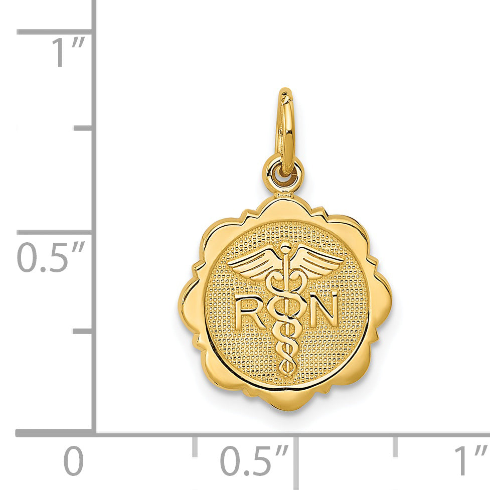 14k RN Registered Nurse Disc Charm