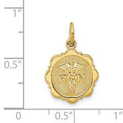 14k RN Registered Nurse Disc Charm