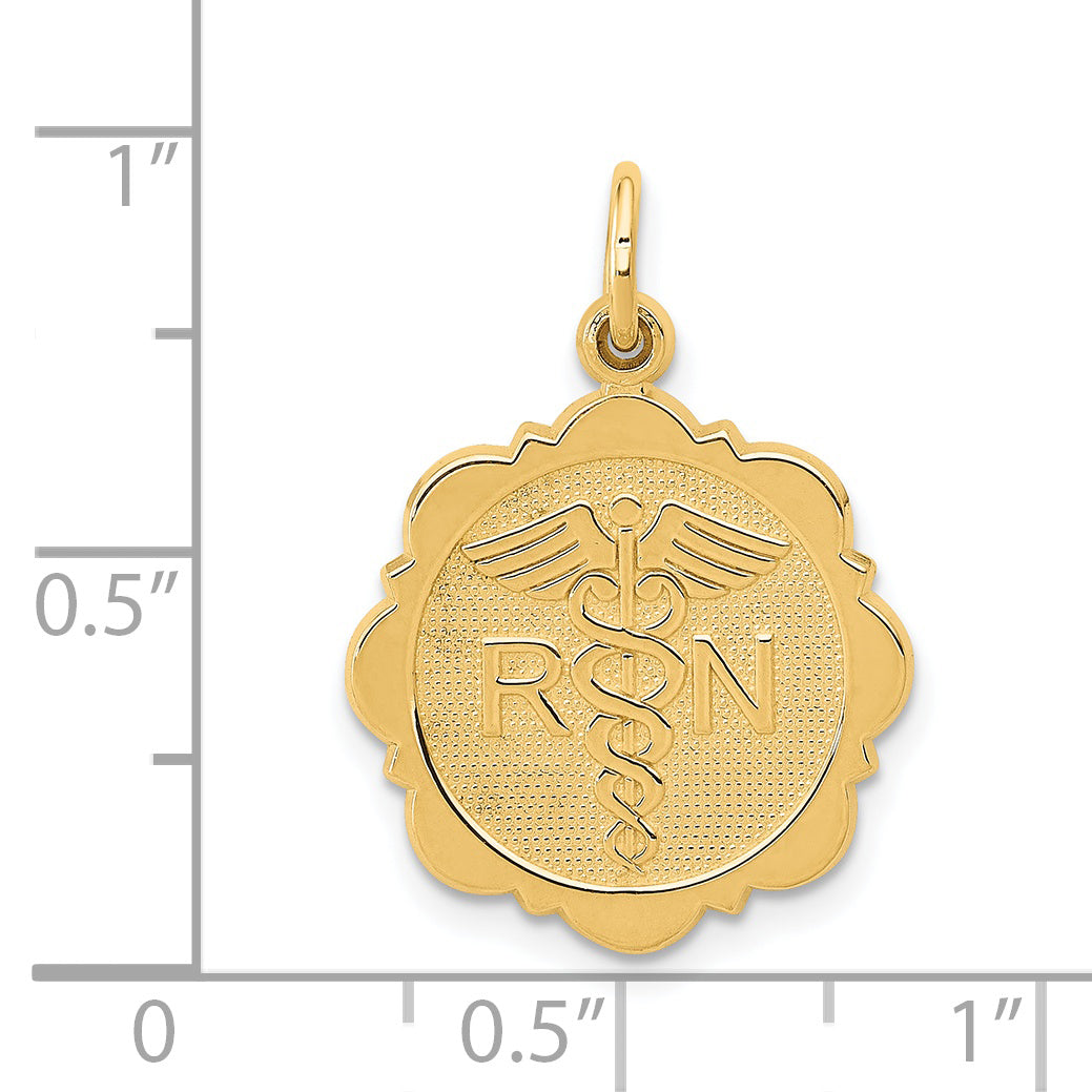 14k RN Registered Nurse Disc Charm