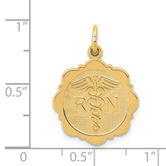 14k RN Registered Nurse Disc Charm