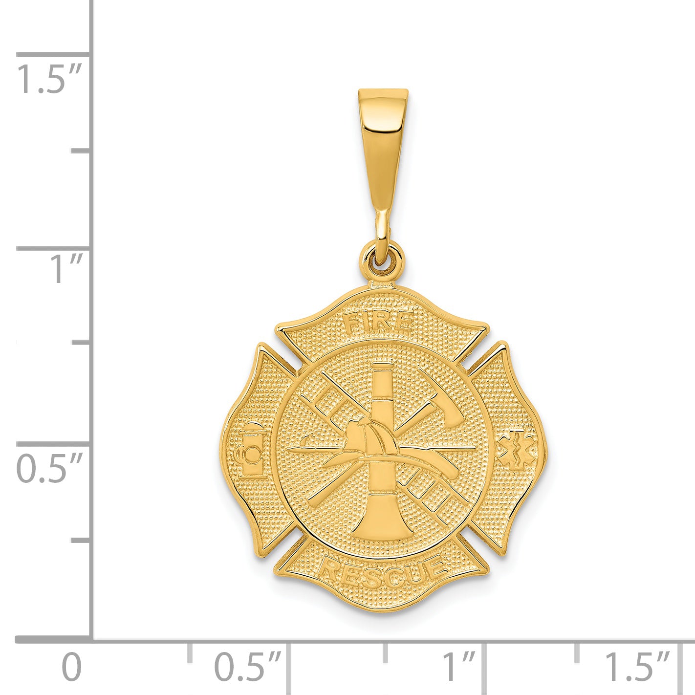 14k FIRE RESCUE Pendant