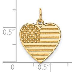 14k Flag Heart Charm