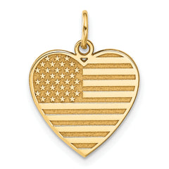 14k Flag Heart Charm