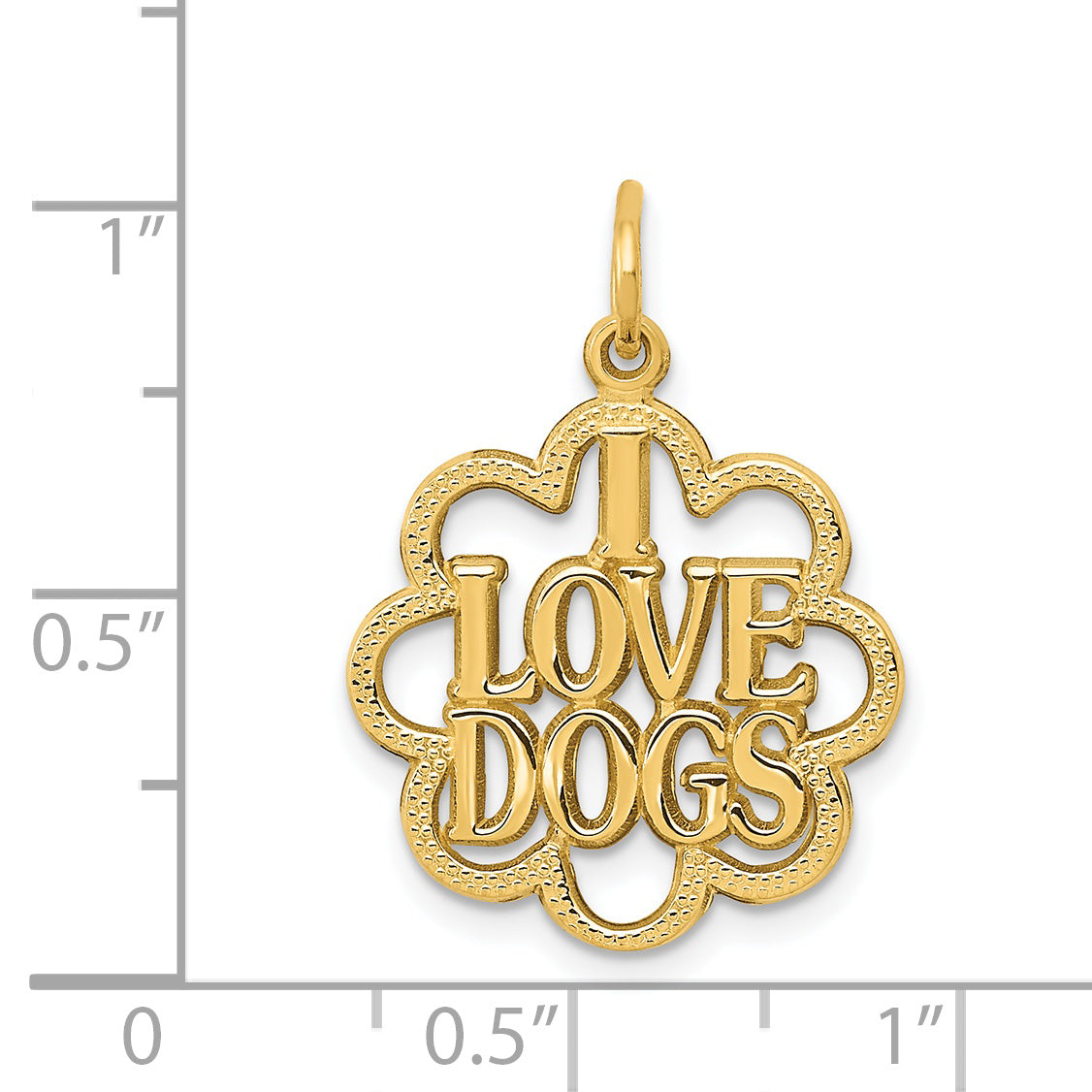 14k I LOVE DOGS Charm