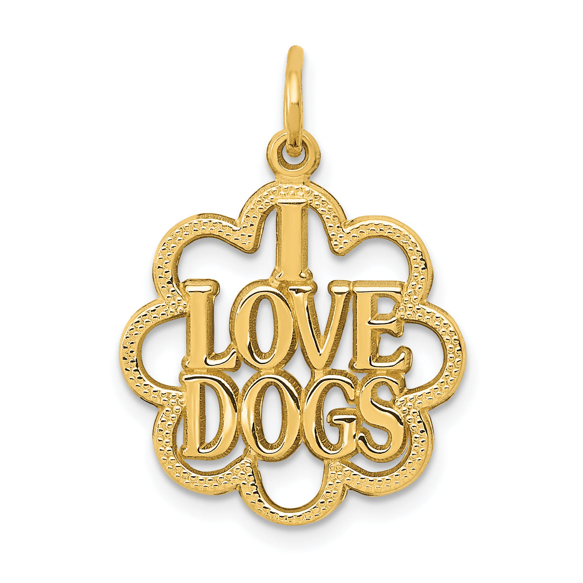 14k I LOVE DOGS Charm