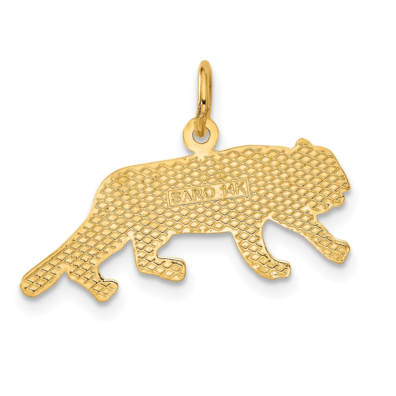 14K Gold Men's Tiger Charm Pendant Bold and Elegant Design